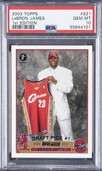2003-04 Topps 1st Edition #221 LeBron James Rookie Card - PSA GEM MT 10